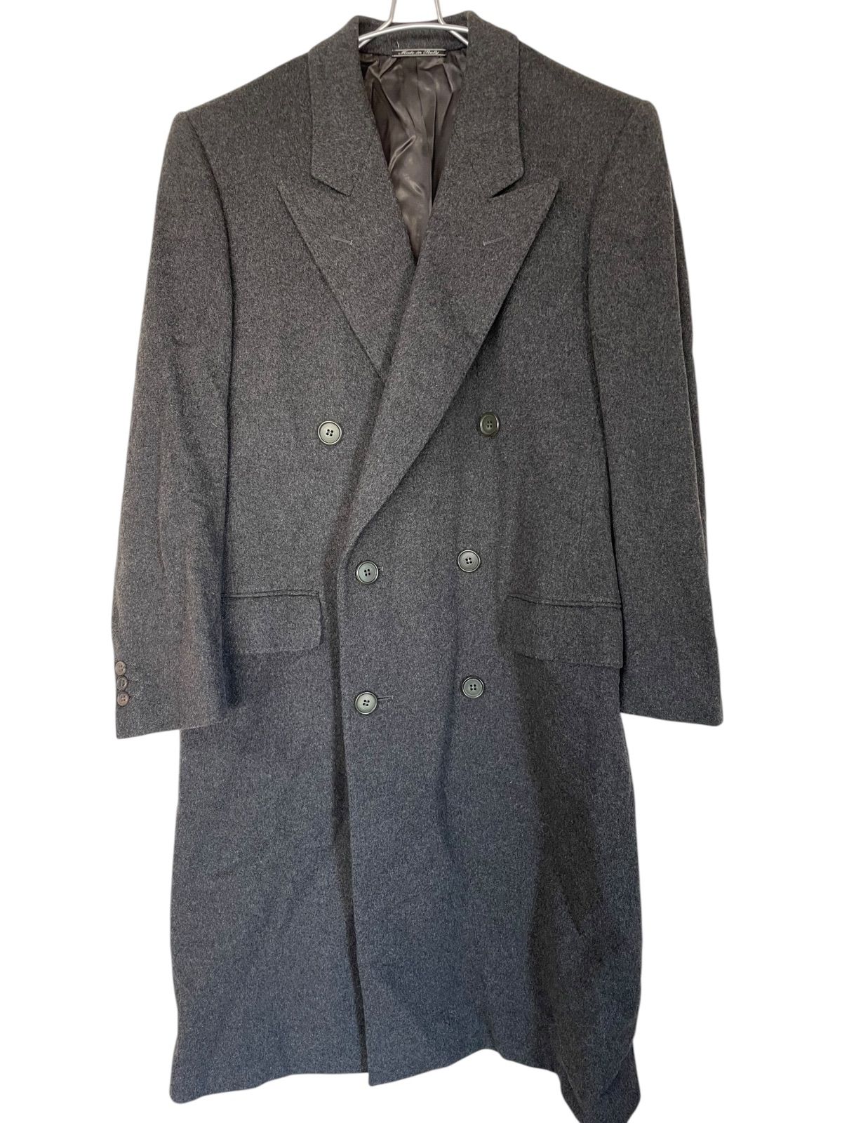 z1219 Ermenegildo Zegna ゼニア ダブルチェスターコート ロングコート グレー カシミヤ