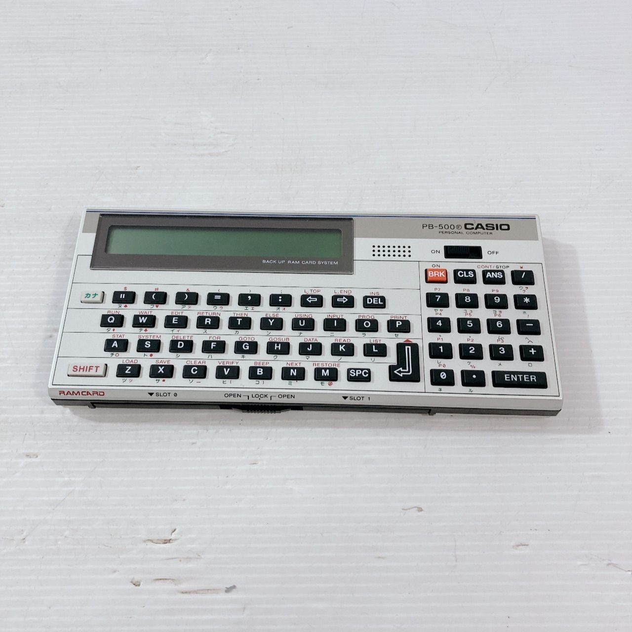 ジャンク品 カシオポケットコンピュータ PB-500 RAMカード搭載