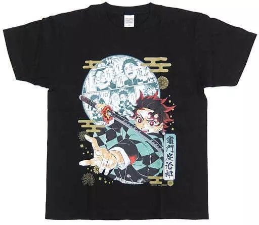 竈門炭治郎　Tシャツ　Lサイズ　鬼滅の刃 連載完結記念 中古】衣類 竈門炭治郎 Tシャツ ブラック Sサイズ 「鬼滅の刃 連載完結