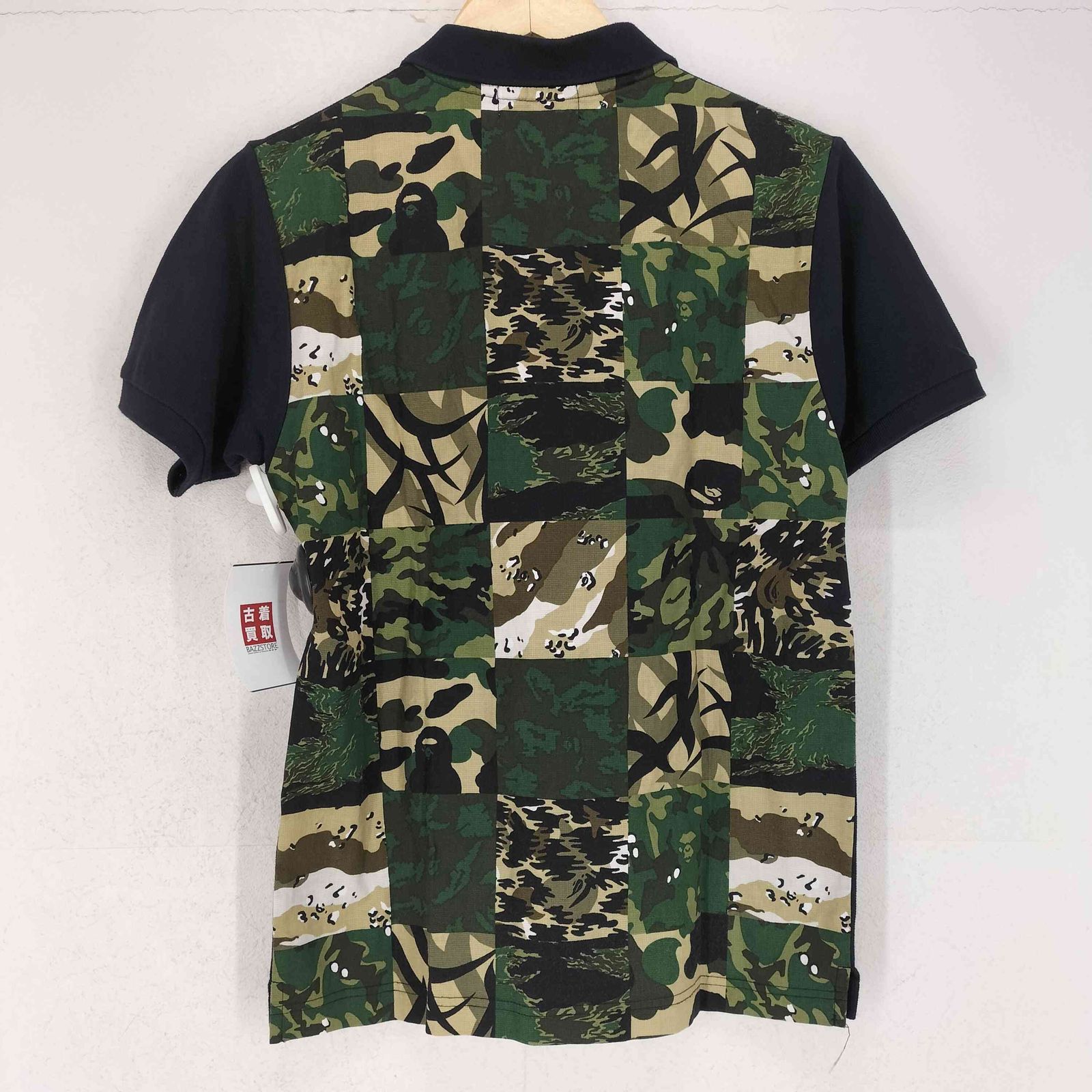 A Bathing Ape 迷彩 カモフラ ポロシャツ 灰色 グレー L エイプ A