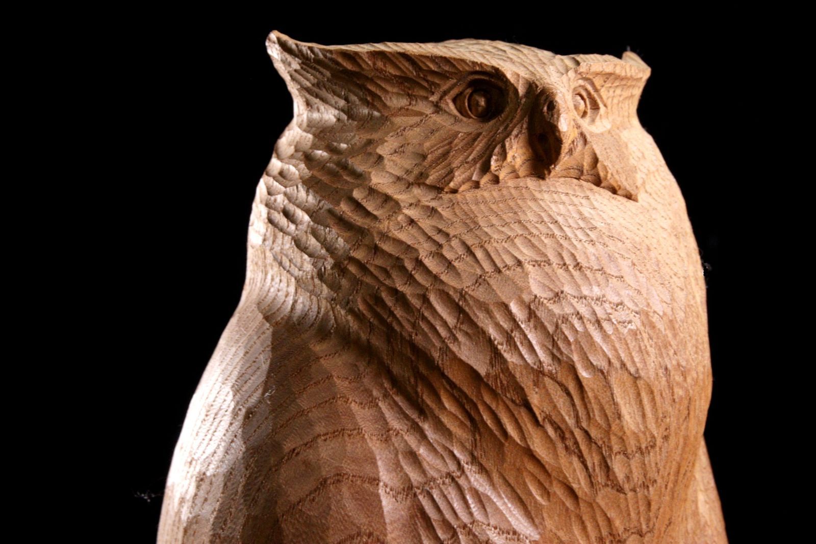 アイヌ彫刻 木彫 ミミズク置物 25cm 一刀彫 梟 フクロウ 古民芸 郷土