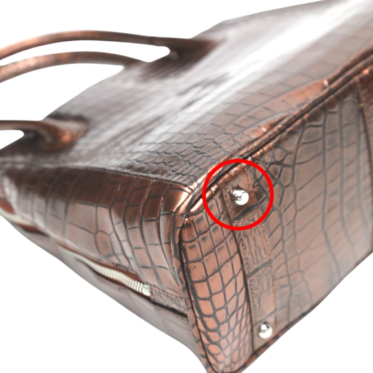 クロコダイル3994 ブカッティー ショルダー 2WAYバッグ ブラウン