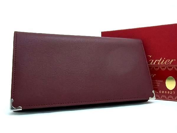 □新品□未使用□ Cartier カルティエ レザー 二つ折り 長財布 ウォレット 小銭入れ 札入れ メンズ レディース ボルドー系 AP4769 -  メルカリ