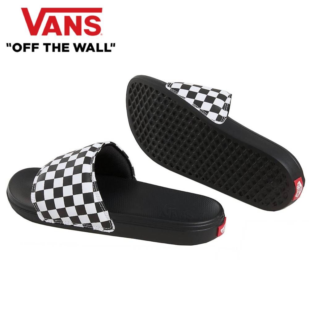 VANS MTE LA COSTA SLIDE-ON サンダル Checker White/Black SANDALS 白