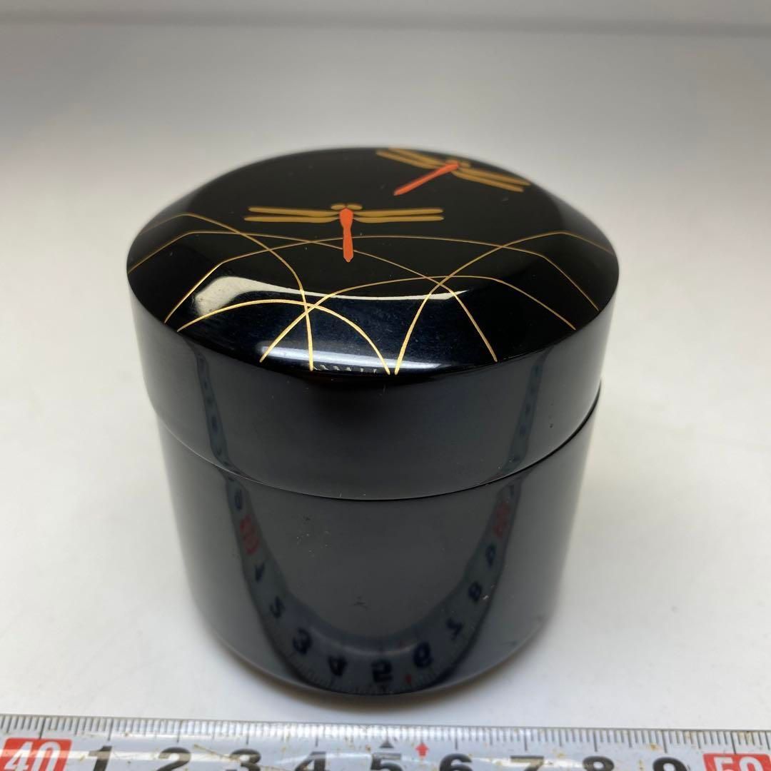 茶3 中村湖彩 雪吹 蜻蛉蒔絵 高さ7㎝ 東な6-0727