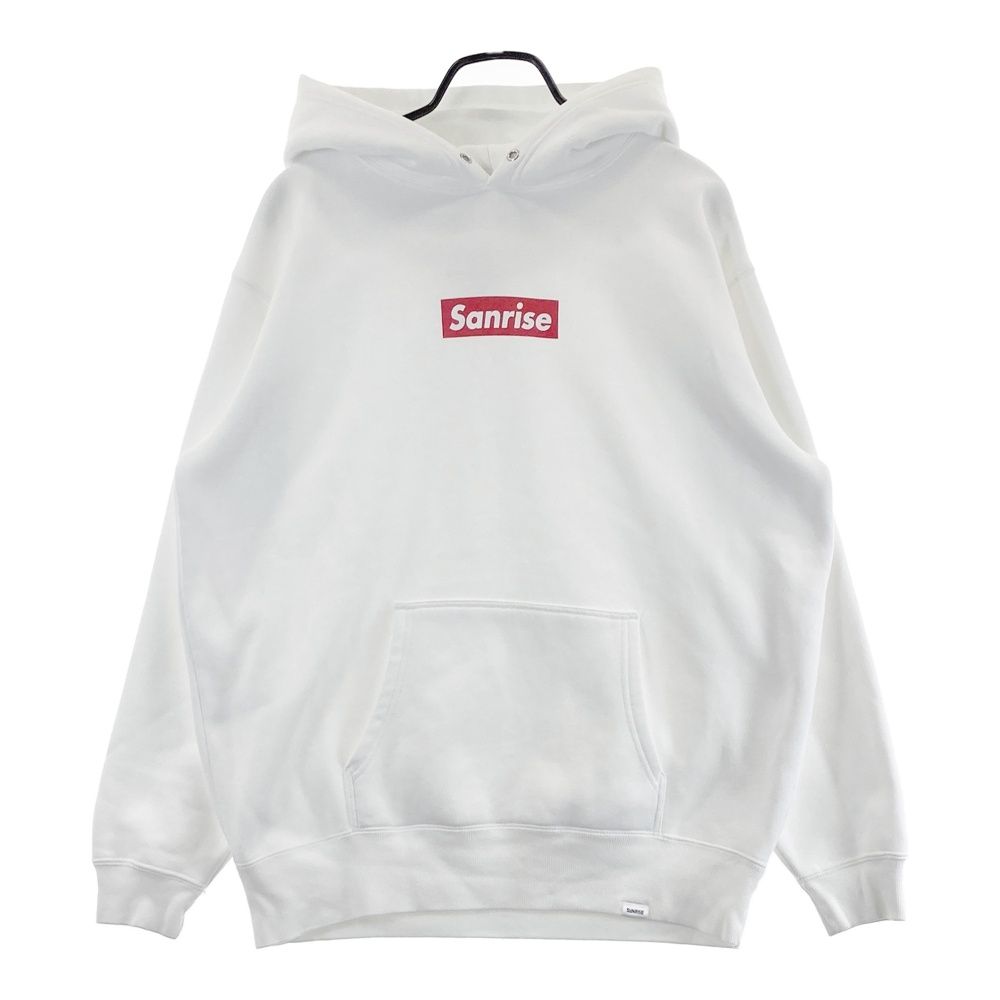 サイズ：XL SANRISE サンライズ  ボックス パーカー  ホワイト系 [240003001685] ゴルフウェア メンズ ストスト サイズ：XL SANRISE サンライズ ボックス パーカー ホワイト系