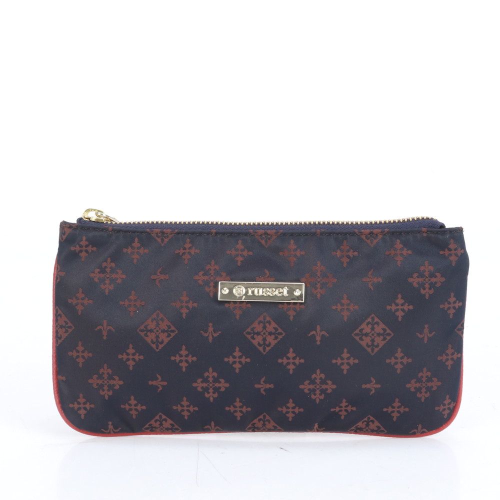 russet ラシット ハンドバッグ モノグラム ナイロン 持ち手レザー 美品 russet ラシットハンドバッグ トートバッグ ナイロン×レザー