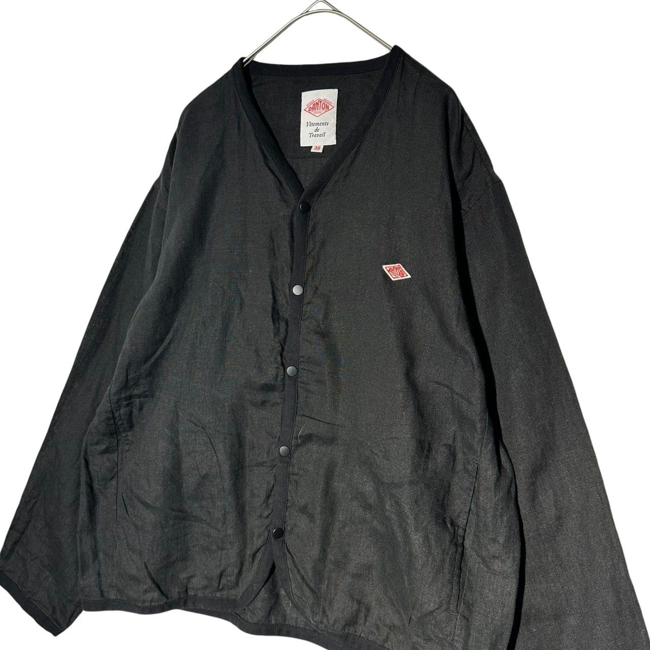 DANTON(ダントン) Broadcloth V-Neck Shirt Cardigan ブロード