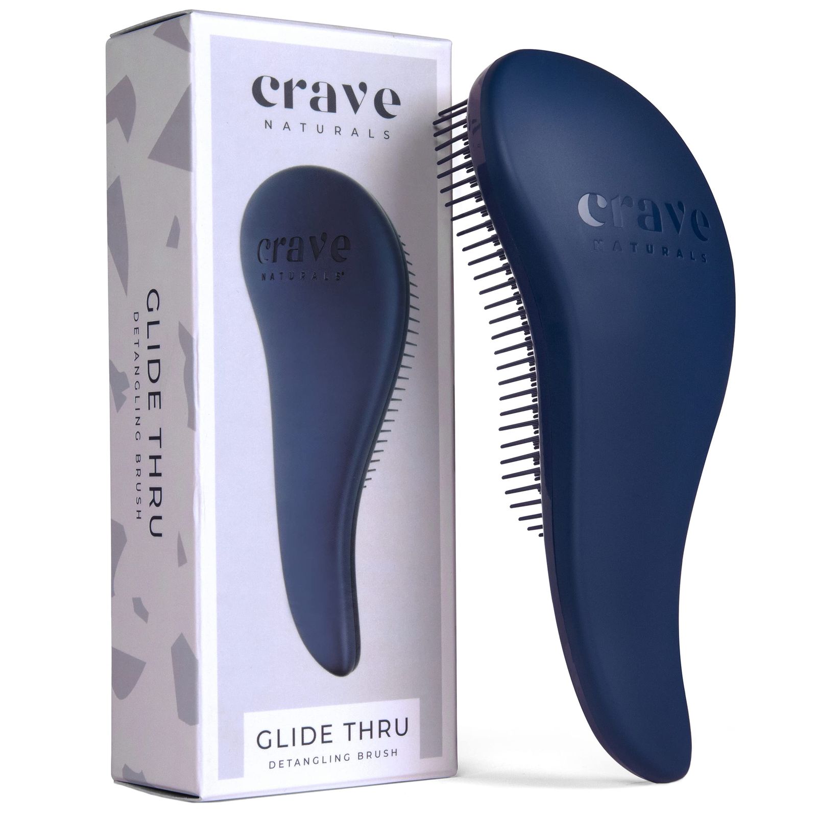 Crave Naturals グライドスルー デタングリングブラシ 大人u0026キッズヘア - ナチュラルヘア、カーリー、ストレート、ウェットまたはドライヘア用 - ヘアブラシ 男女兼用 小さな女の子のヘアア