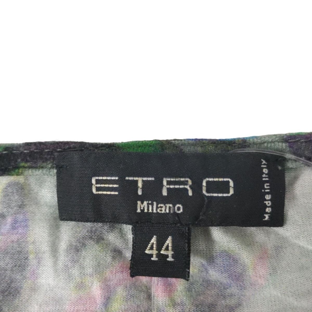 ETRO エトロ 七分袖カットソー サイズ44 L レディース - グレー×ブルー×マルチ クルーネック 花柄 WWW_NOITHATQUANGTHANH_NET