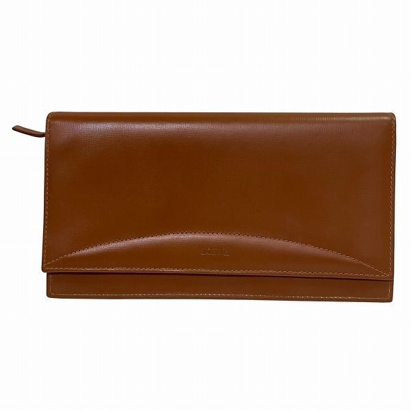 ロエベアナグラム ダークブラウン レザー 長財布 ロエベ アナグラム ブラウン レザー 財布 長財布 ユニセックス