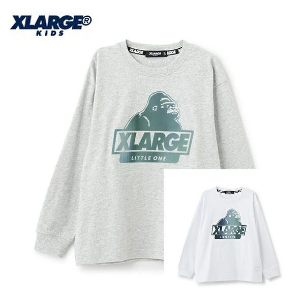 新品(エクストララージキッズ) XLARGE KIDS 2025年春夏 ホログラムスランテッドOG長袖Tシャツ 120cm130cm140cm 2色展開X-LARGE KIDS キッズ 子供服 男児