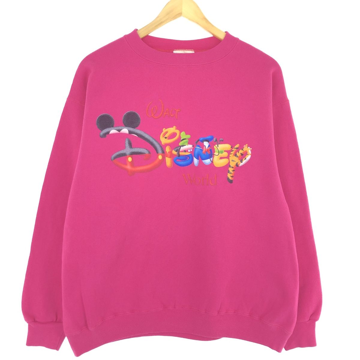 古着 90年代 WALT DISNEY WORLD DISNEY ディズニー キャラクタースウェットシャツ トレーナー USA製 メンズL ヴィンテージ/eaa427923
