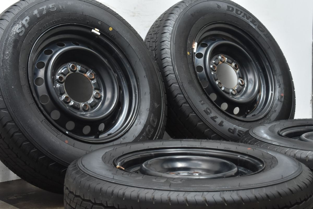 超バリ溝 トヨタ 200 ハイエース 純正 15in 6J 35 PCD139.7 ダンロップ SP175N 195 80R15 LT レジアスエース ワイド ナロー