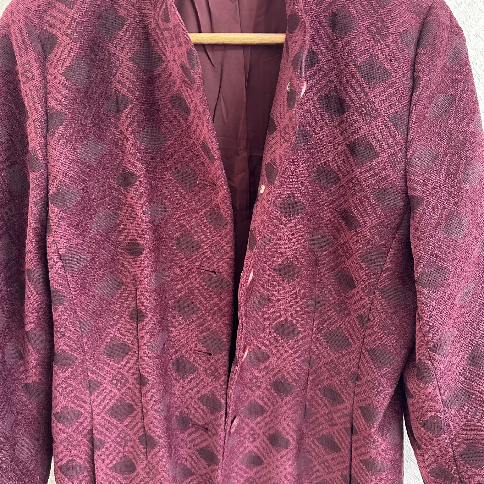 Z1523 【美品】Leilianレリアン ジャケットアウター ボルドー