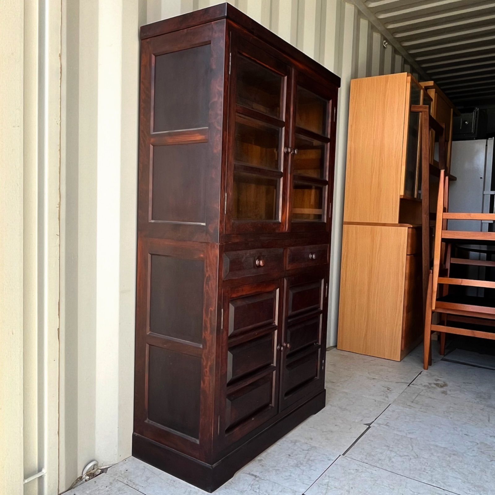 取付無料！松本民芸家具 天然木おしゃれアンティーク食器棚