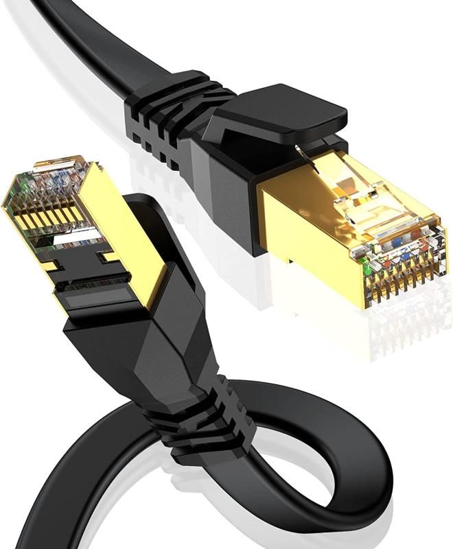 LANケーブル CAT8 超高速40Gbps/2000MHz RJ45 カテゴリー8準拠 イーサネットケーブル 爪折れ防止 30m 黒
