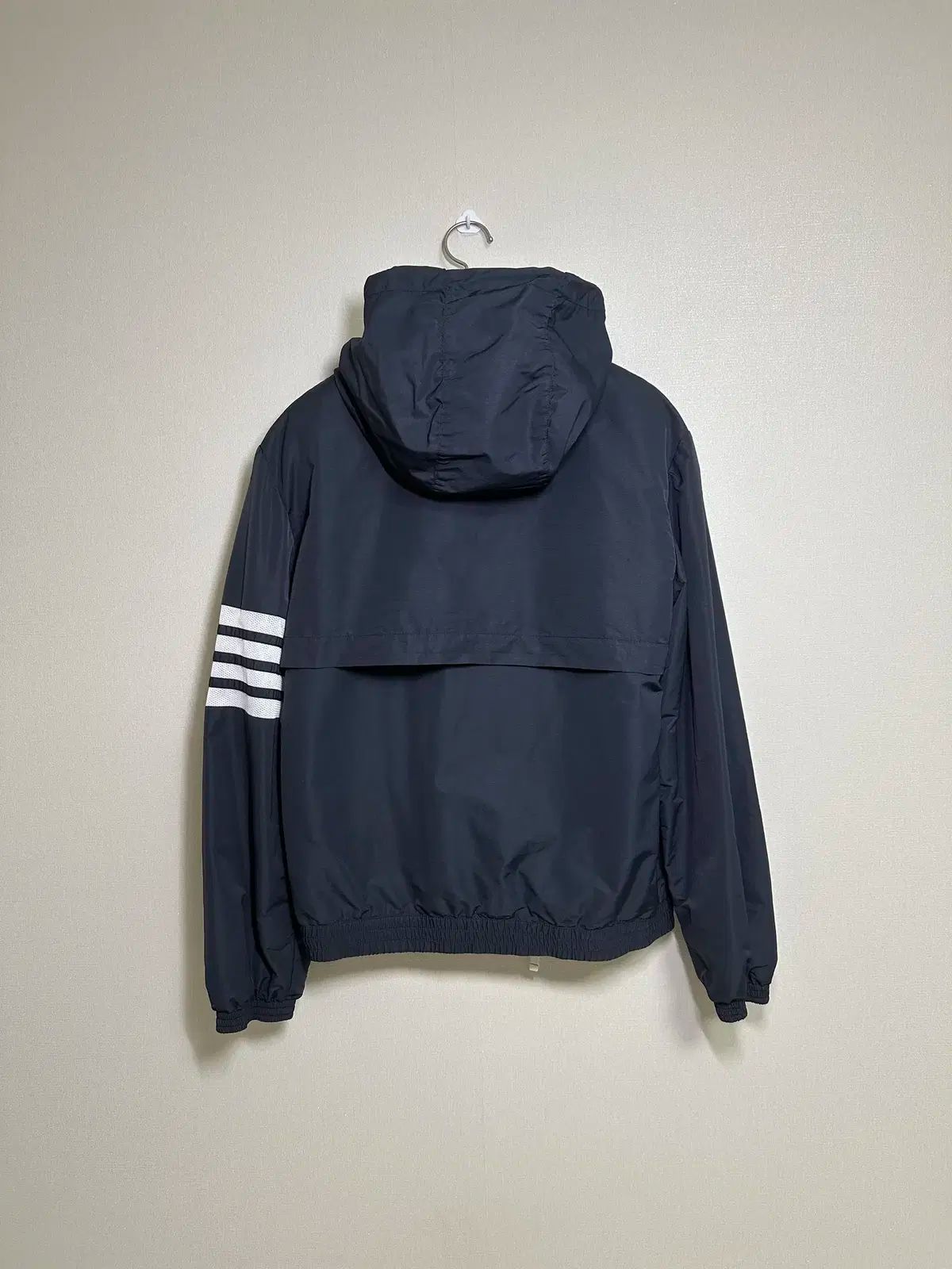 2size Thom Browne トム ブラウン 百貨店販売モデル 斜線 リップストップ フード ウィンド ブレーカー ネイビー