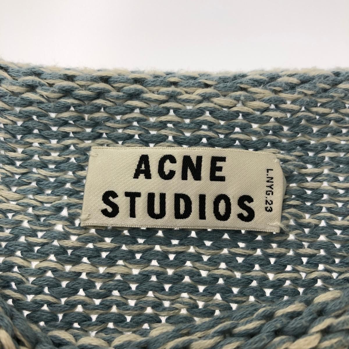 acne studios アクネストゥディオズ コットンローゲージ ニット S ブルー メンズ 241004009975 - メルカリ