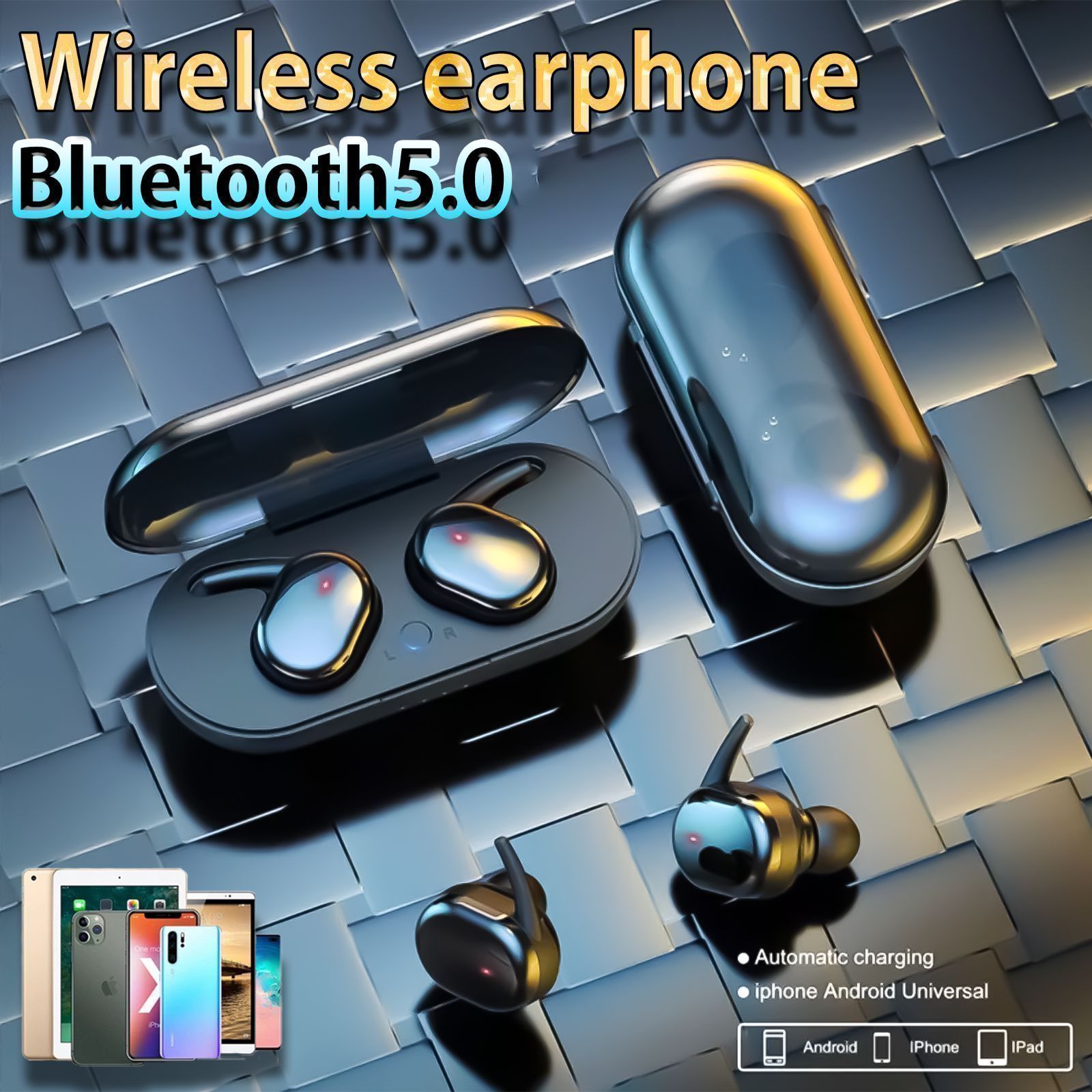 ワイヤレス イヤホン bluetooth Android iphone 匿名配送 - 通販