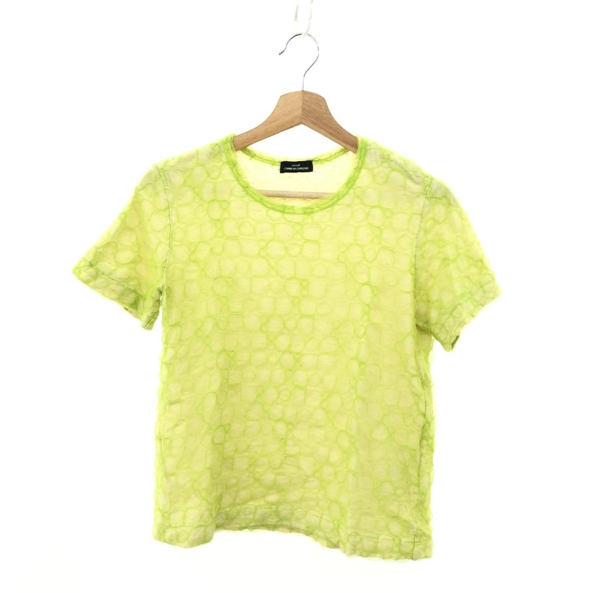 tricot COMME des GARCONS トリココムデギャルソン 総レース 総柄  半袖カットソー 良好  TT100550 AD2000 蛍光グリーン  レディース 良好 tricot COMME des GARCONS トリココムデギャルソン 総