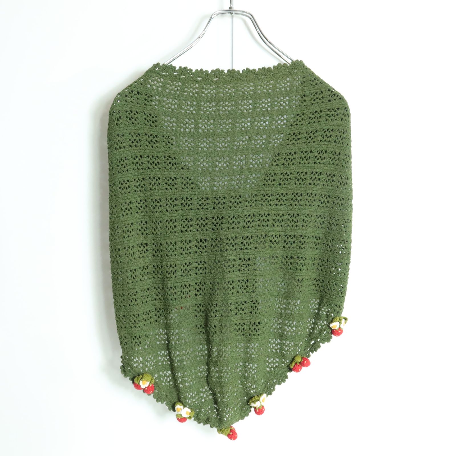 美品】ピンクハウス☆揺れる苺モチーフが可愛い！ 三角ストール  