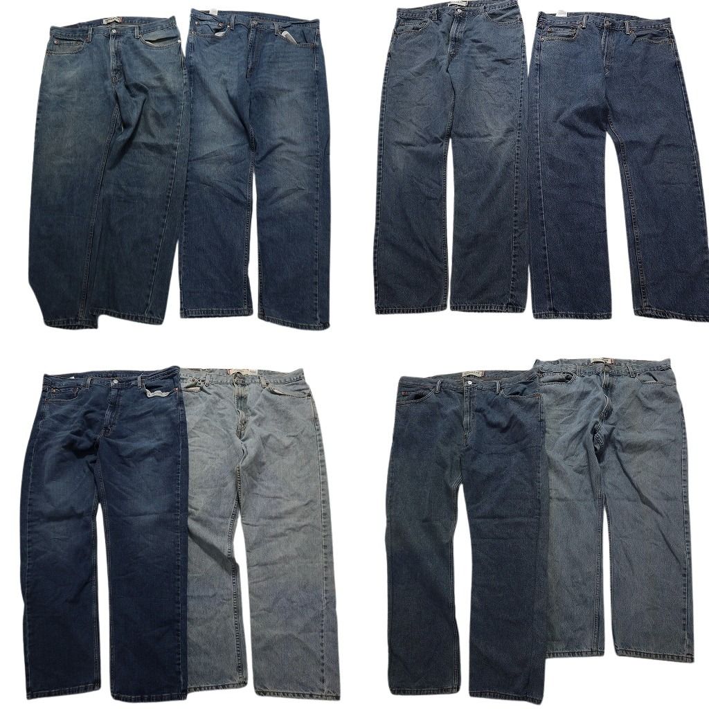 古着卸 リーバイス 505 デニム パンツ 8枚セット メンズ 38 |40 ライトブルー アメカジ フェード 皮パッチ 古着 NA7211
