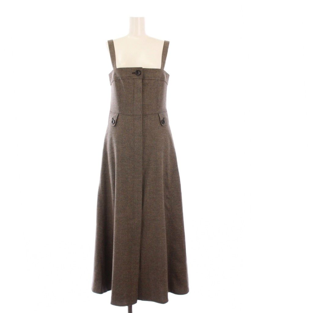 アルアバイル allureville otonaMUSE 22AW シックツイードサロペットドレス ロングワンピース 2 茶 2025201425081020 |KH