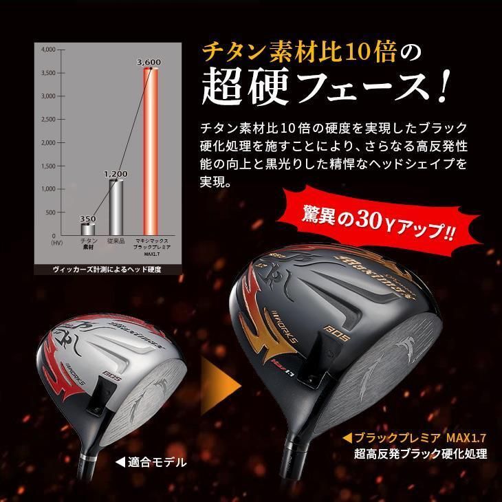 新発売！【新品】可変スリーブ搭載の NEWモデル ファイヤー マキシマックス ブラックプレミア max1.7 10 三菱ケミカル製 ワークテック飛匠シャフト  仕様 R SR S WORKS GOLF ワークスゴルフ 2024 カチャカチャ超高反発モデル - メルカリ