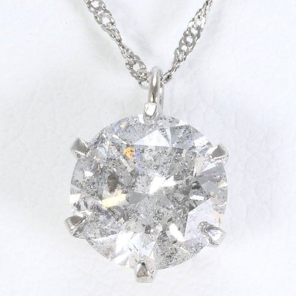PT999 PT850 ネックレス Necklace ダイヤ 1.158 鑑定書 総重量約1.3g 約43cm