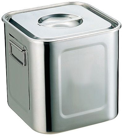 三宝産業 UK 18-8 角型キッチンポット 30cm 手付 0032300