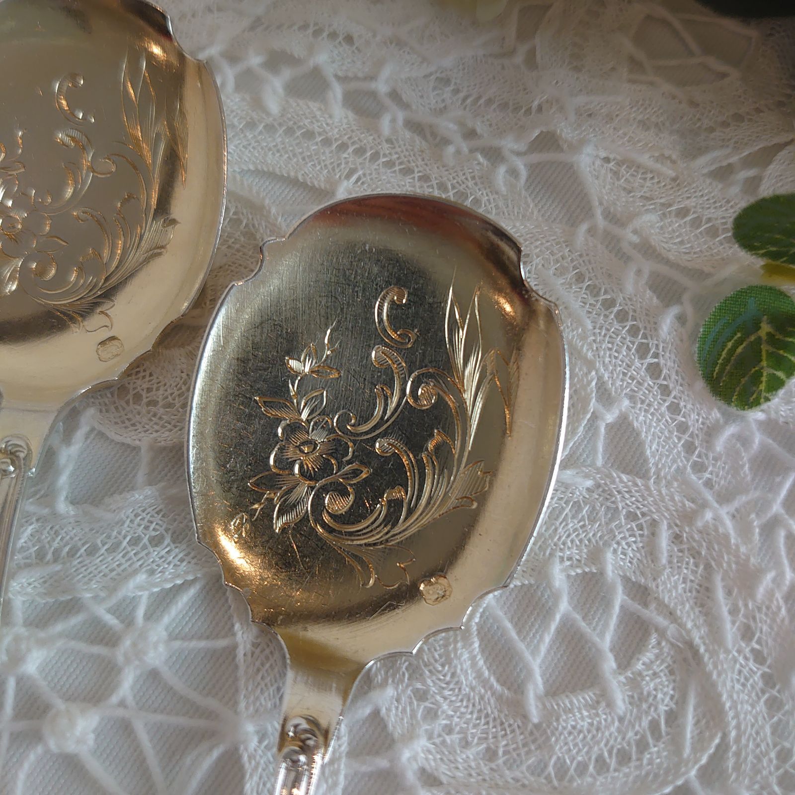 フランス　シルバースプーン&フォーク　シルバー950　純銀 フランス シルバースプーン&フォーク 純銀 アール・ヌーボー シルバー950