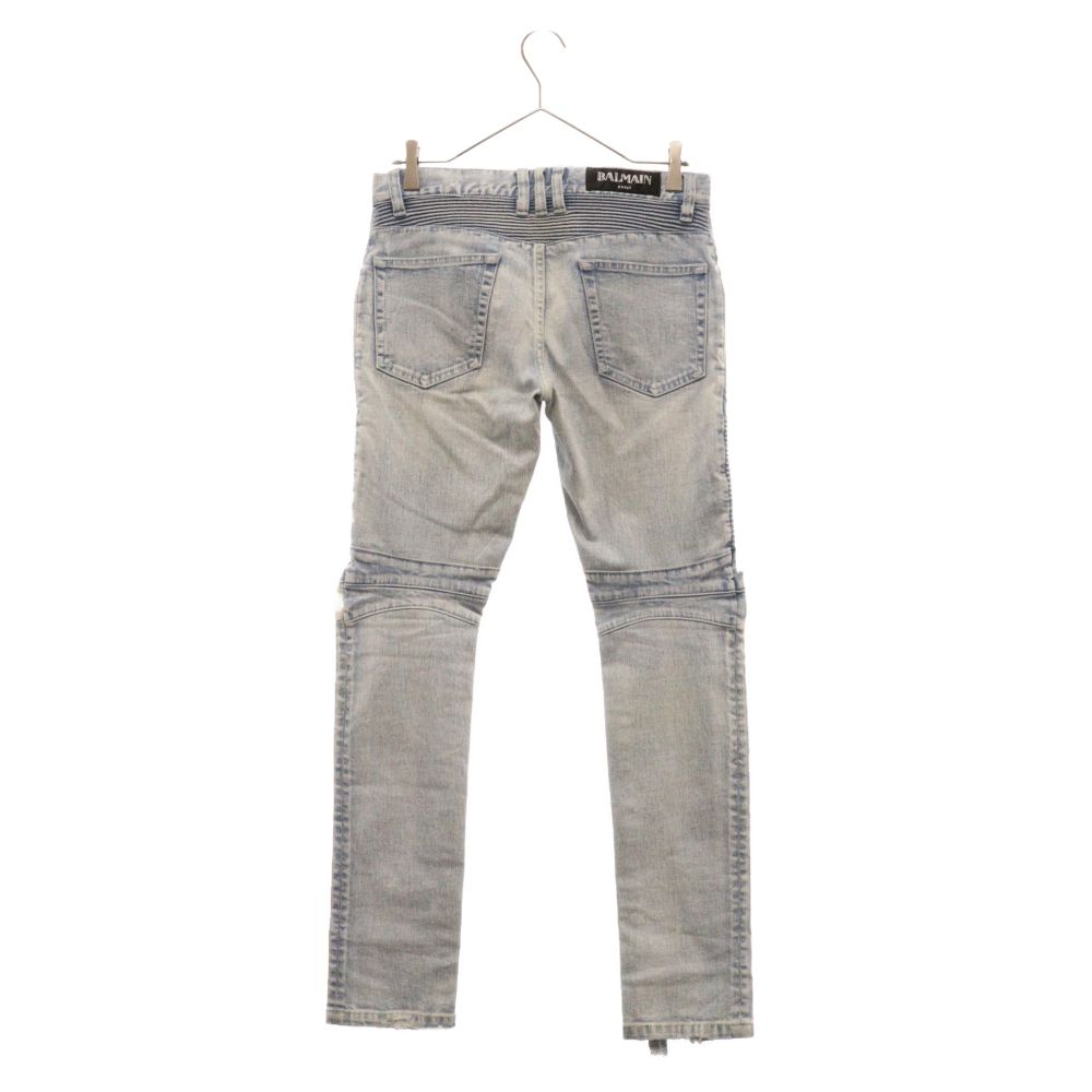 BALMAIN バルマン バイカーデニムパンツ バイカー 蛇腹 グランジカスタム BALMAIN(バルマン) TAPERED 蛇腹バイカーデニムパンツ MH005031D