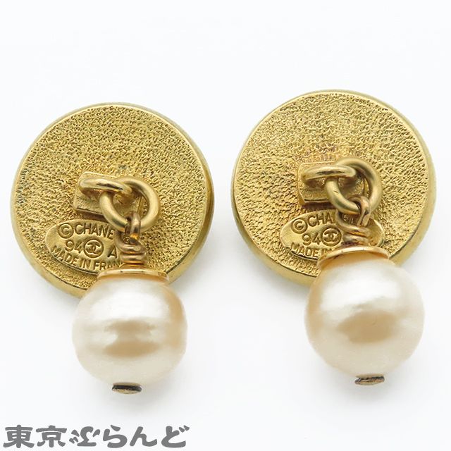 CHANEL 94A パール カフス ゴールド ヴィンテージ フランス製 シャネル CHANEL パール カフスボタン 94A ゴールド メタル
