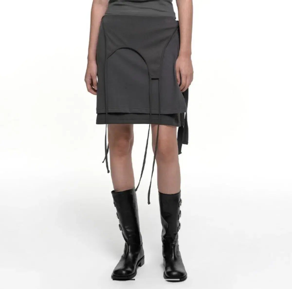 nache f layered skirt チャコール
