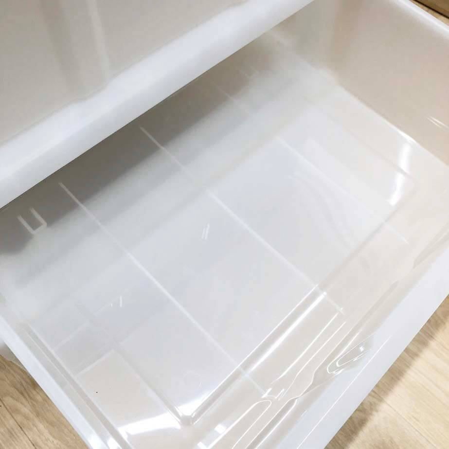 ss7666 【中古】 プラチェスト 3段 ホワイト 幅55cm ウッドトップ 木製