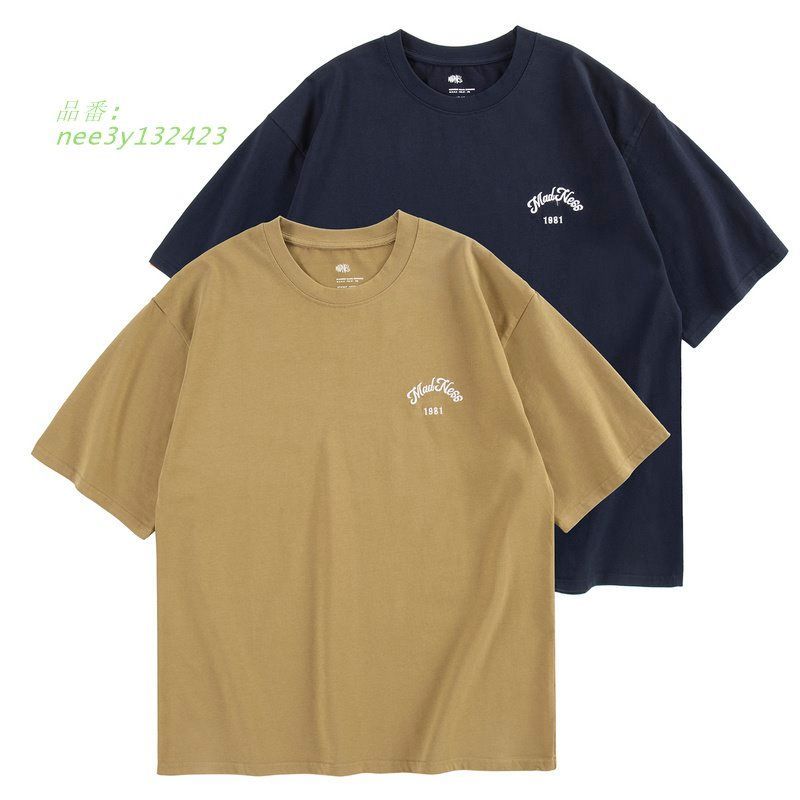 Tシャツ 半袖 ゆったり ビッグシルエットワンポイント 英文字刺繍 丸首Tトップス 綿生地 通気 ソフト カットソー 定番 夏 ユニセックス 吸湿  nee3y132423