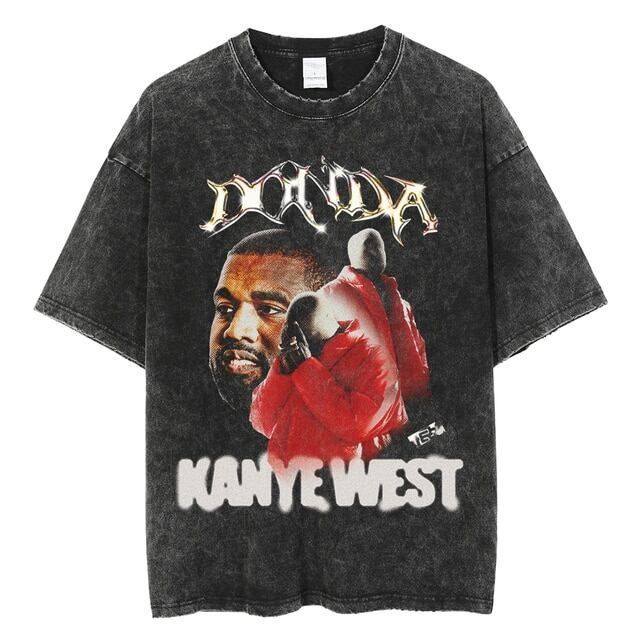 Kanye West ヴィンテージ加工Tシャツ Vol.4 Ye カニエウェスト DONDA ドンダ プリントTシャツ hiphop ヒップホップ  グッズ ラッパー ラップTシャツ raptee ダメージ加工 古着風 レトロ
