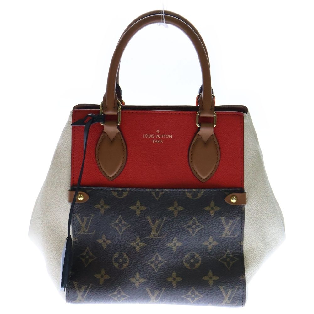 LOUIS VUITTON ルイヴィトン モノグラム フォードトート PM カバン ハンドバッグ ブラウン×レッド M45389