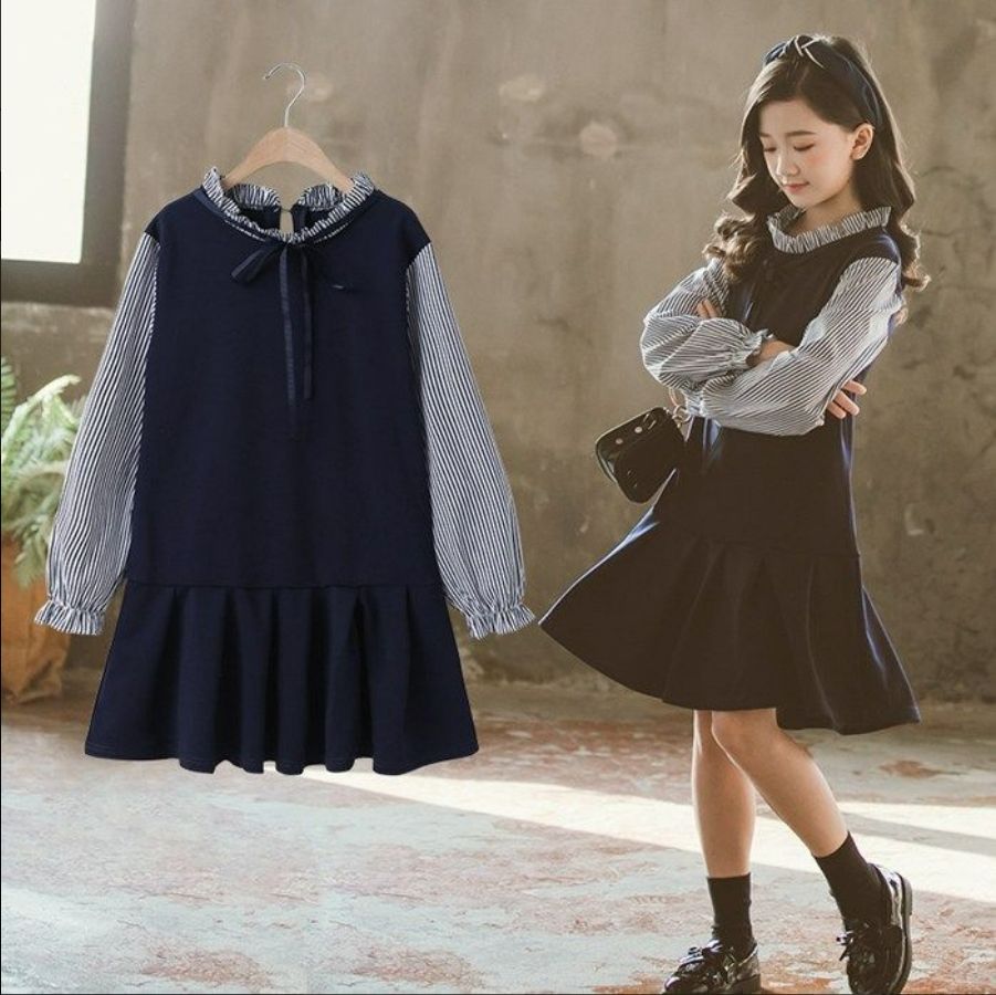 ワンピース ガールズ 女の子 子供ワンピース ガールズドレス 子供服 長袖 入学式 卒業式 発表会 結婚式 カジュアル