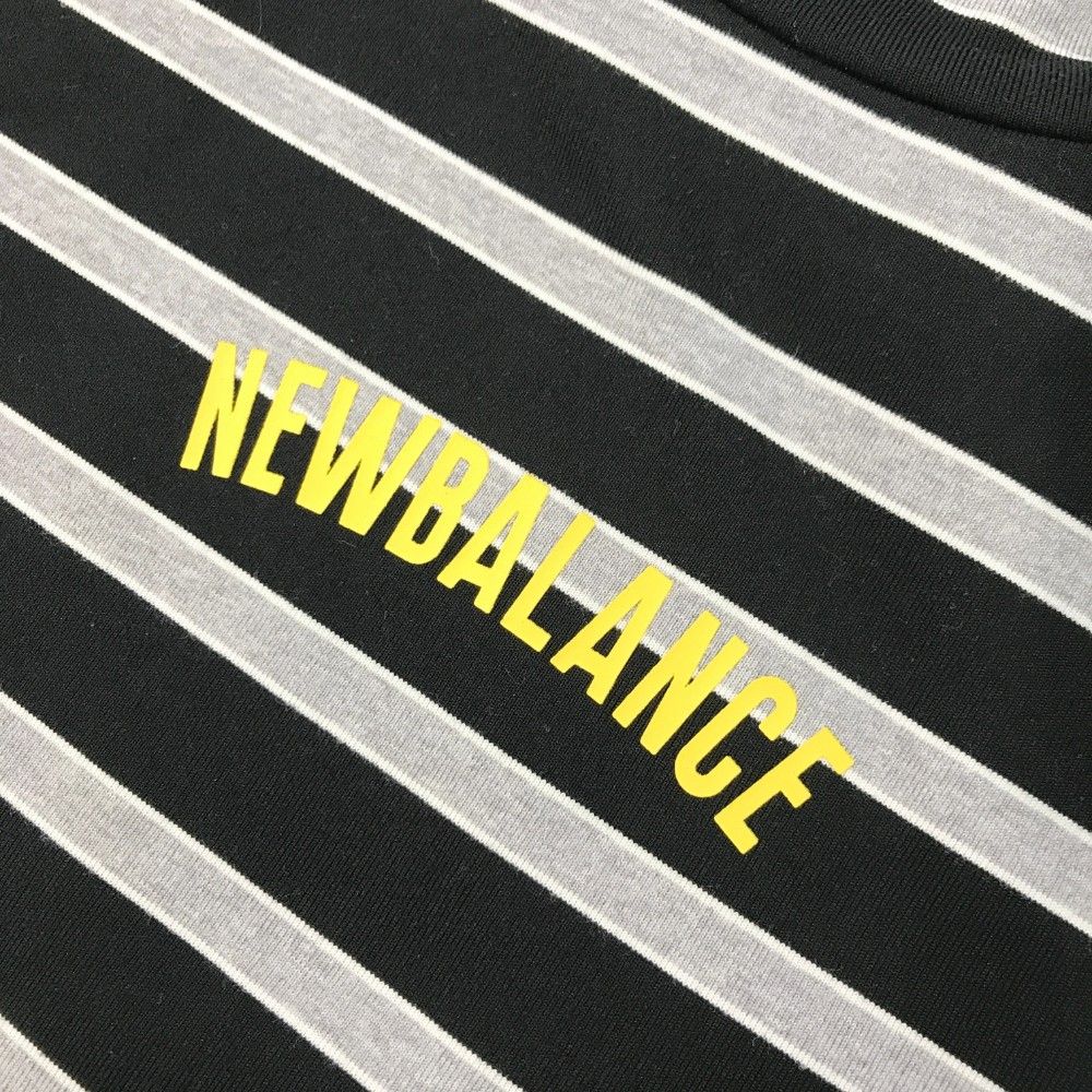 サイズ：5 NEW BALANCE GOLF ニューバランス  モックネック長袖Tシャツ ボーダー ブラック系 [240101445998] ゴルフウェア メンズ ストスト サイズ：5 NEW BALANCE GOLF ニューバランス モックネック長袖T