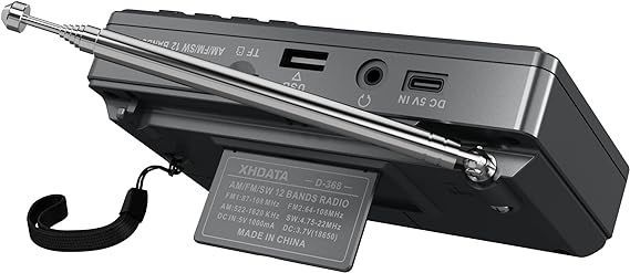 XHDATA D368 ポータブル短波ラジオ FM AM SW 12 バンド DSP ステレオ ラジオ MP3 プレーヤー ワイヤレス 高感度受信サポート マイクロ SD カードと USB 親のために良い 日本語説明書付き