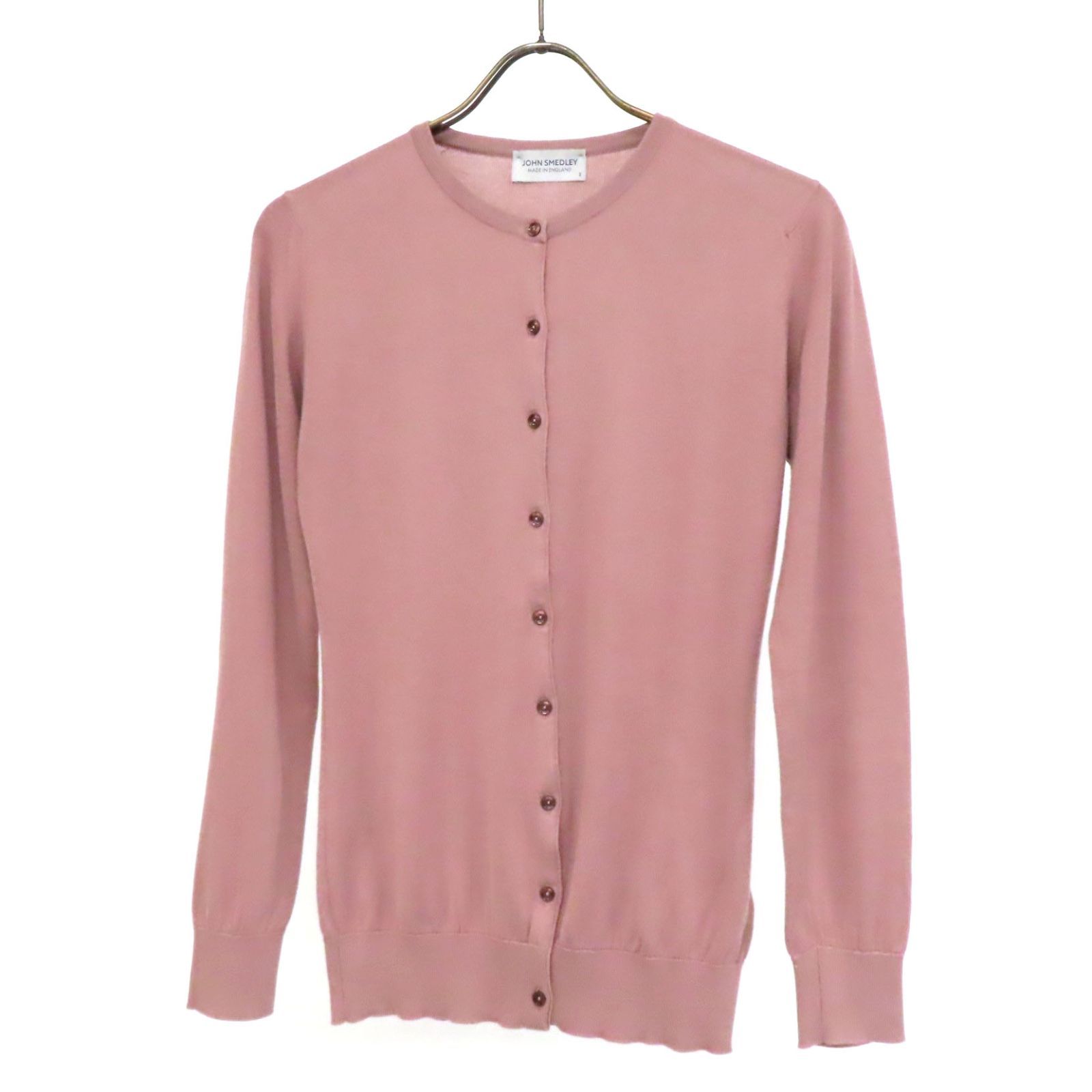 ジョンスメドレー コットンニットカーディガン 薄ピンク サイズS*CD251 HR0196 JOHN SMEDLEY ジョンスメドレー カーディガン コットン