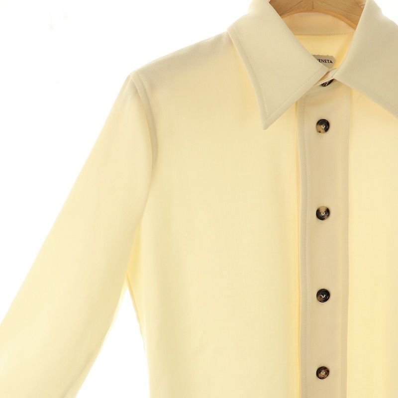 ボッテガヴェネタ BOTTEGA VENETA ウールショート丈長袖シャツ 前開き 36 アイボリー /DO ■OS レディース ボッテガヴェネタ BOTTEGA VENETA ウールショート丈長袖シャツ