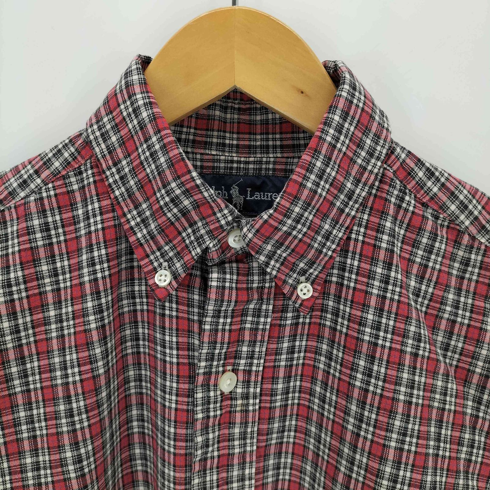 美品 ラルフローレン Blake シャツ チェック 半袖 コットン ブルーポニー Polo Ralph Lauren 