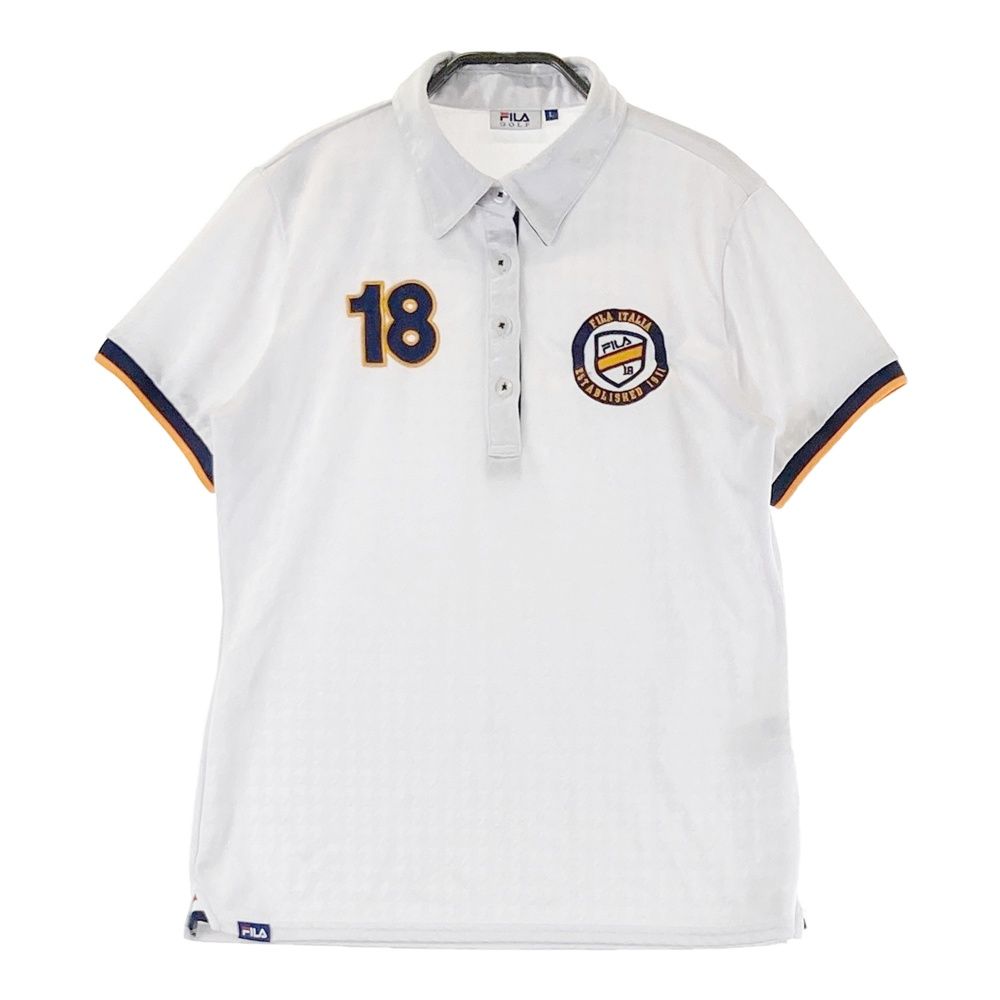 サイズ：L FILA GOLF フィラゴルフ 半袖ポロシャツ 千鳥柄