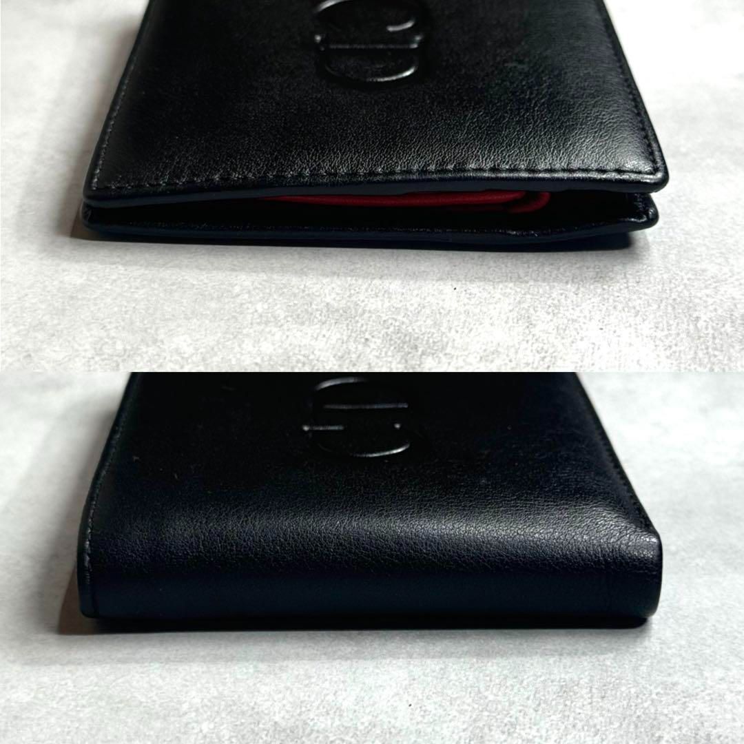 美品/希少品】 Dior ディオール CDエンボスバイフォールド 美品/希少品】 Dior ディオール CDエンボスバイフォールド