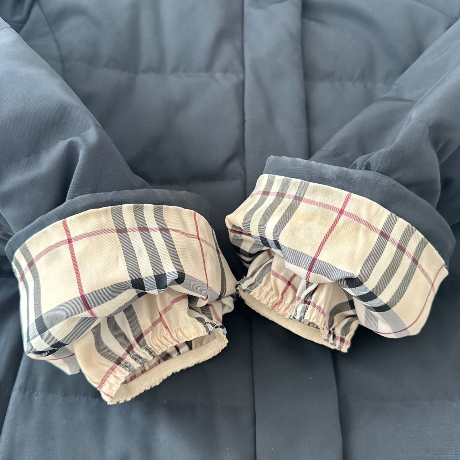 バーバリーロンドン　ラクーンファー ロング丈 ダウンコート ノバチェック バーバリーロンドン ラクーンファー ロング丈 ダウンコート ノバ