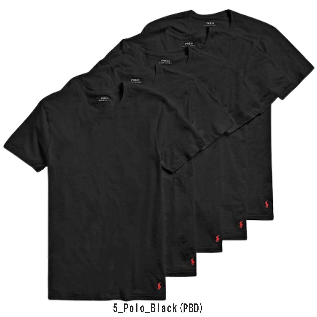 ◆送料・関税無料◆POLO RL クルーネック 5枚入りパックTシャツ POLO RALPH LAUREN(ポロ ラルフローレン)クルーネック Tシャツ 5