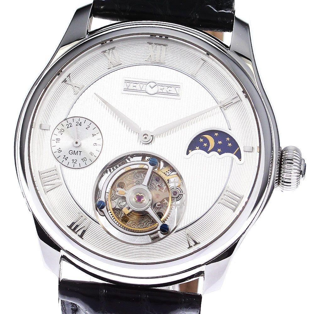 メモリジン MEMORIGIN MO0511 トラベラーズ トゥールビヨン ムーンフェイズ GMT 手巻き メンズ内箱・保証書付き_785422